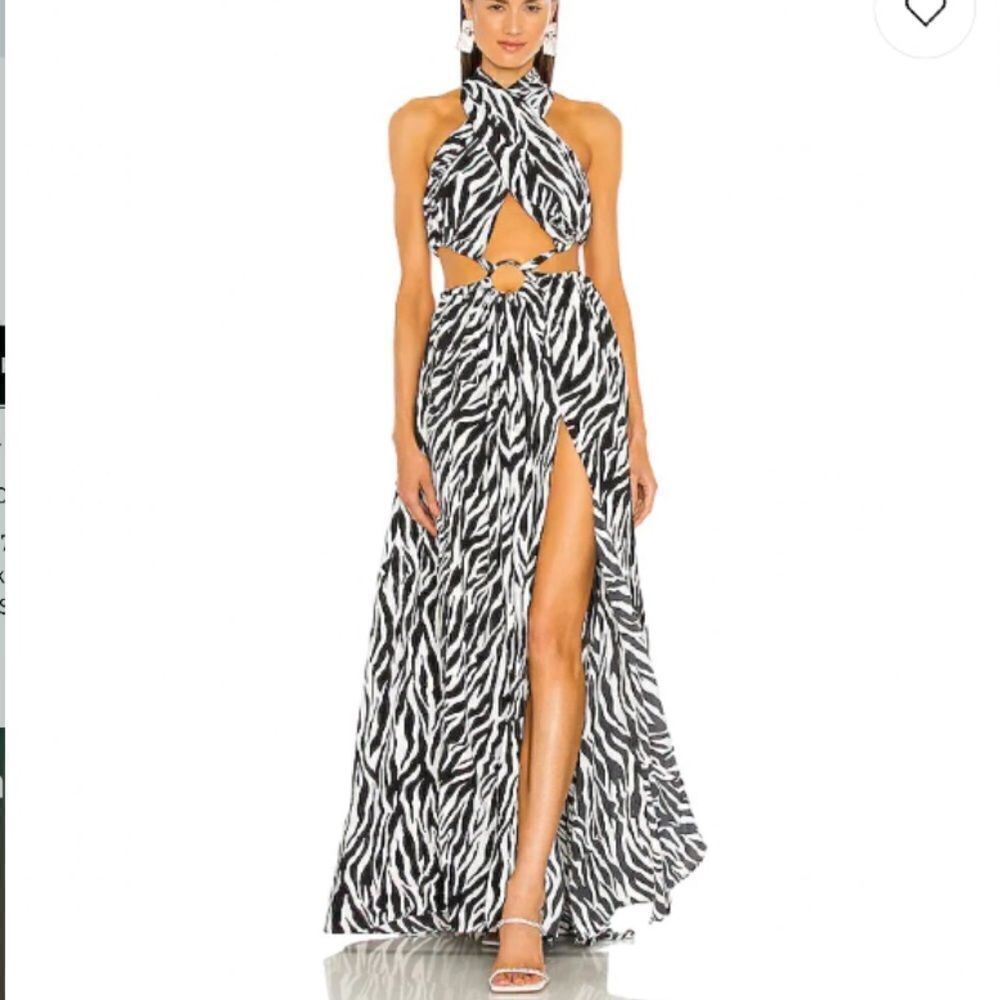 Bronx and Banco Zebra Maxi Dress in White & Black
